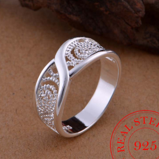 Bague en argent 925 gravée à l'infini