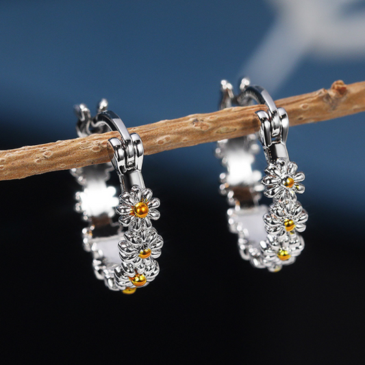 Boucles d'oreilles marguerite en argent 925