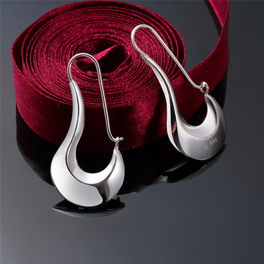 Boucles d'oreilles de style moderniste en argent 925 poli