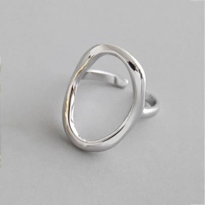 Bague sphère irrégulière réglable en argent 925