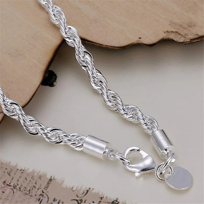 Bracelet en corde tressée en argent 925