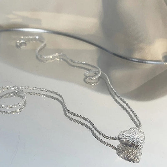 Collier en argent 925 avec cœur gravé