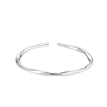 Bracelet épais en argent sterling 925 irrégulier réglable