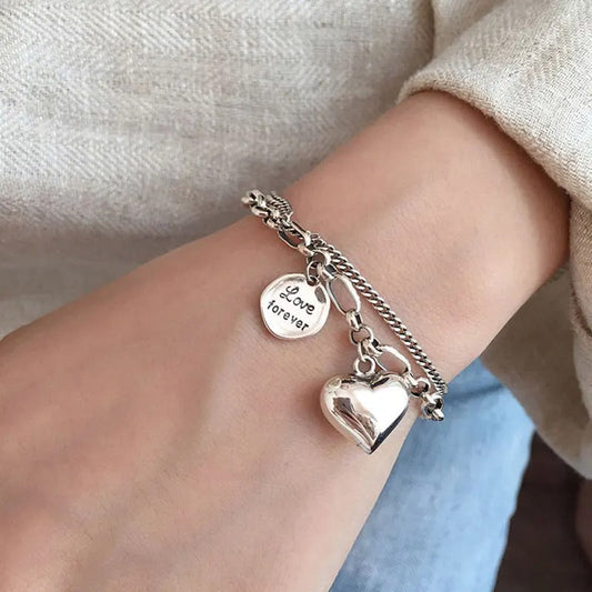 Bracelet en argent 925 Love forever + 2 Charms gratuits