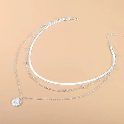 Collier rond à trois couches en argent 925