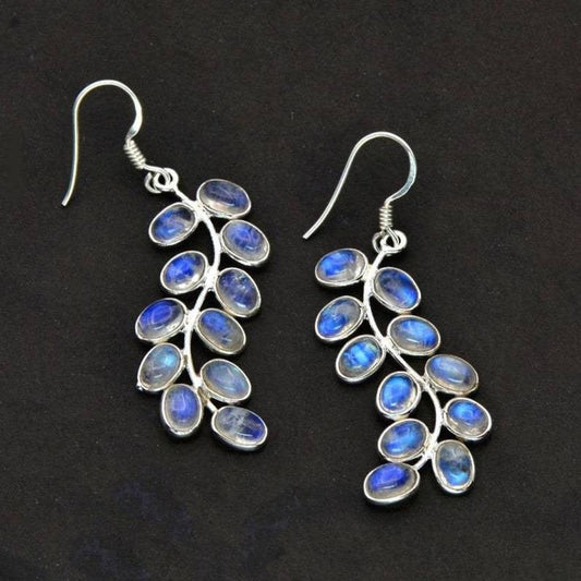 Boucles d'oreilles en Argent 925 avec Agate Bleue